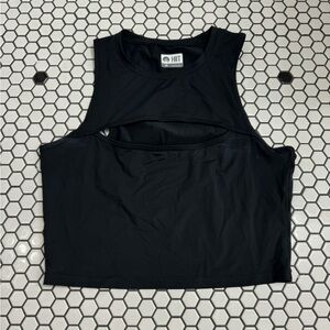 Hiit split front athletic cropped tank top size medium